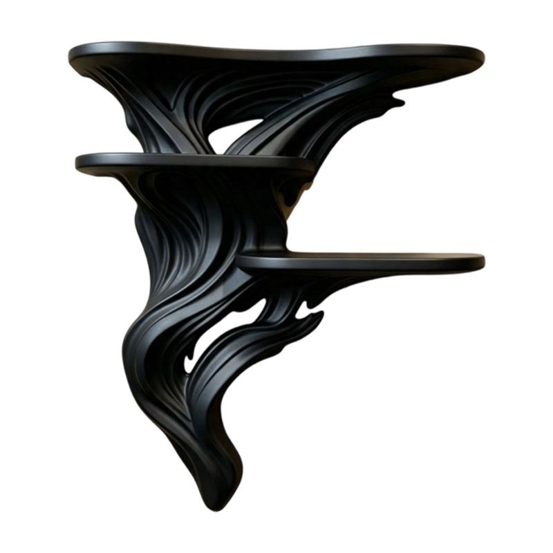 3-stöckiges Wandregal, Schwebendes Regal für Wandskulptur Hängeregal-Einheit, Dreistöckiger Kunststoff-Ausstellungsständer für Figuren im Eingangsbereich, Heimbüro,