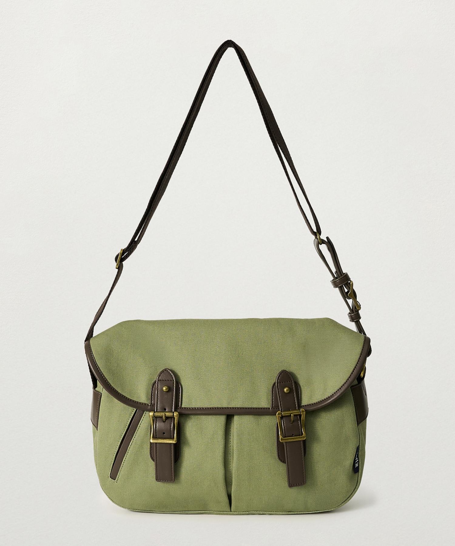 Satur Classic Canvas Shoulder Bag Khaki