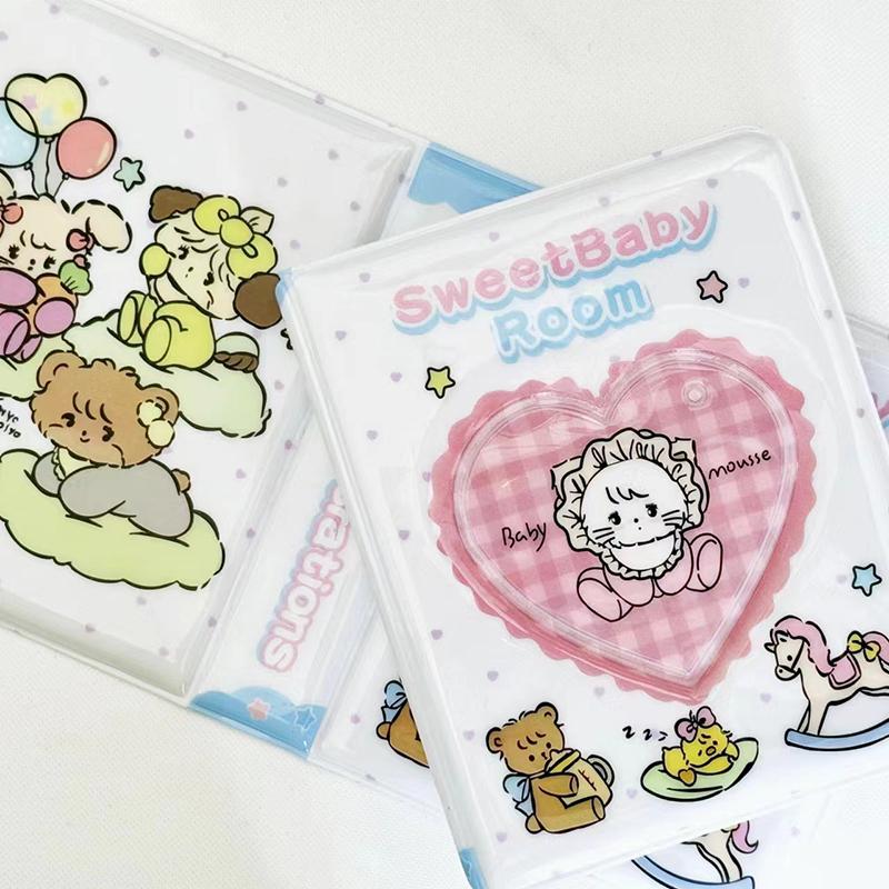 Double-Sided Storage 3 Inch Mini Binder Kpop Album Cute Mikko Name Card Book Photo Album With 20/18 Pockets Small Card Booklet