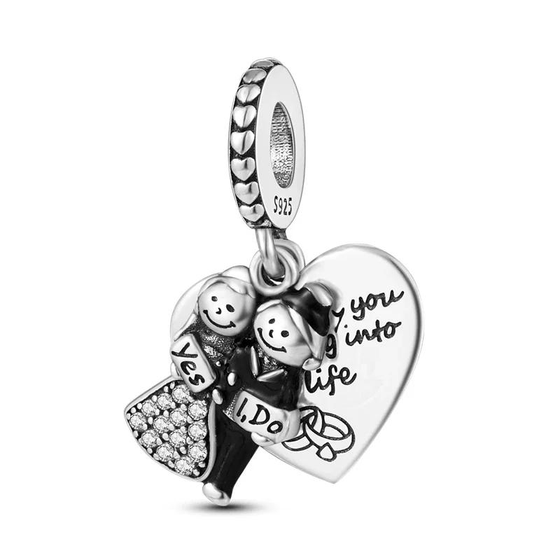 Copper Family Love Charm Beads Fit Original Bracelet Diy Sister Mother Love Friendship Pendant Jewelry Making Diy