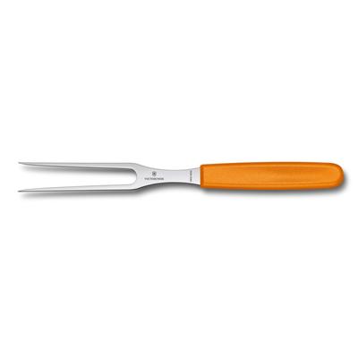 Garfo para Trinchar Carne Conveniente para Churrasco e Lavadora de Louça Garfo Swiss Classic, para Trinchar, 15cm, Laranja, Bifes, Seguro,