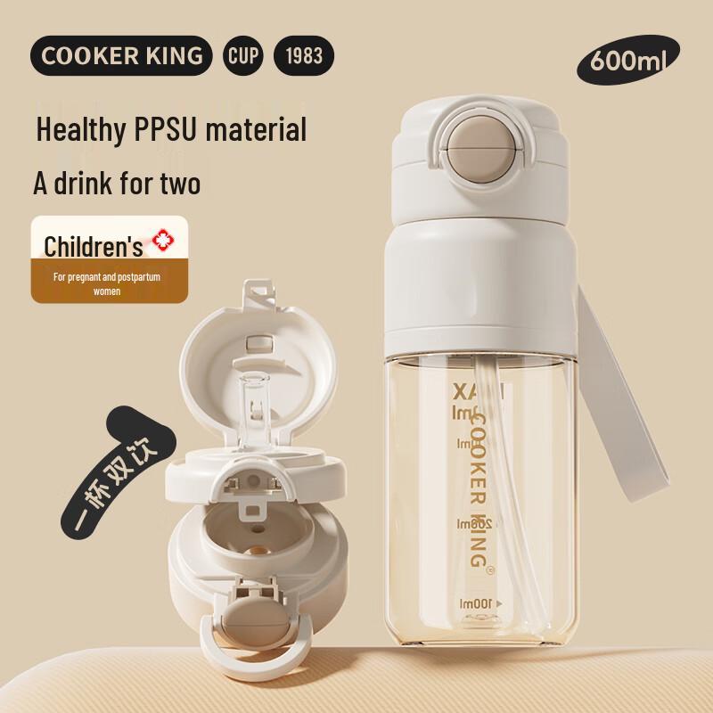 Chuada Huang PPSU Kids Double-Drink Straw Water Bottle