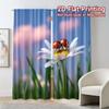 2pcs, 2D FLAT PRINTING Curtains (Without Rod) Daisy Visitors Pattern Chic Curtains Versatile Durable Polyester Curtains Art Deco