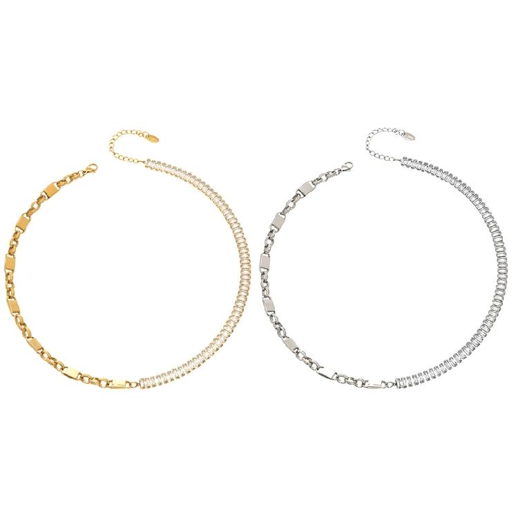 Contemporary Zircon Chain Necklace Adjustable Collarbone Chain Jewelry Suitable For All Season And Outfits