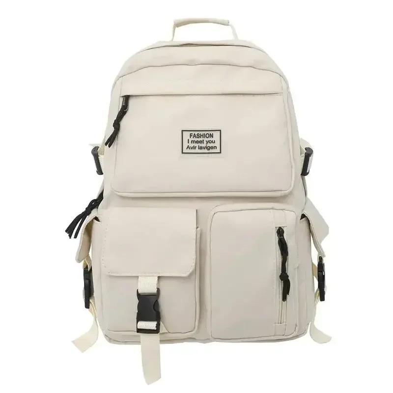 Men s and Women s Universal Nylon Backpack Large Capacity Casual Schoolbag Computer Backpack Daily Commuting One Size белый