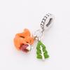 S925 Silver Resin Squirrel And Pine Tree Beaded Bracelet Necklace DIY Charm Pendant Craft Kit