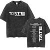 Vintage Gewaschen Tate McRae So Close To What Welttournee 2026 Fans Geschenk T-Shirts Herren Damen Hip Hop Lockere Kleidung Übergroßes T-Shirt