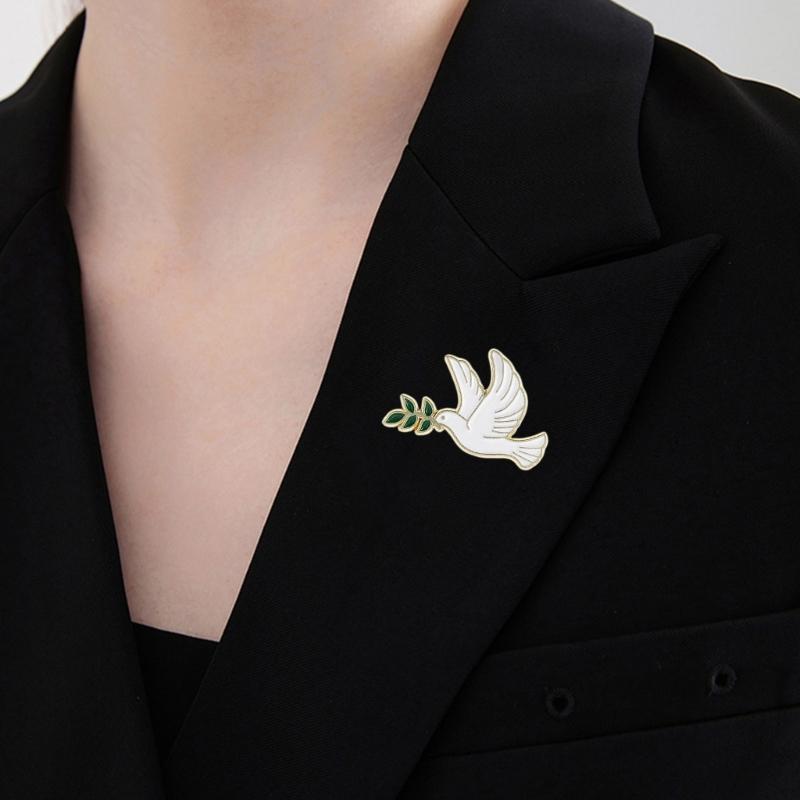 10 Piece Peace Symbol Brooch Badge Pin With Tree Branch Detail Shape For Weddings Business Meetings Everyday Wear