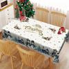1 Stück Weihnachtsstil Tischdecke Weißer Schneemann Schneeflocke Frohe Weihnachten Aufdruck Tischabdeckung Für Feiertagsparty Esstisch Heimdekoration