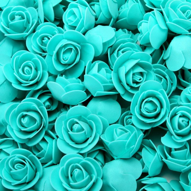 50/100/200 Pieces Teddy Bear of Roses 3cm Foam Wedding Decorative Christmas Decor for Home Diy Gifts Box Artificial Flowers