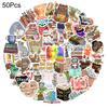 50Pcs Stationery Sticker Waterproof Vibrant Designs Love Reading Book Pattern Stickers for Kids Teens Adults