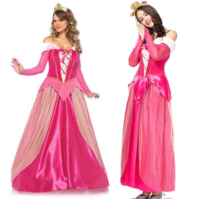 Magical Polyester Sleeping Beauty Princess Dress With Headwear For Special Events