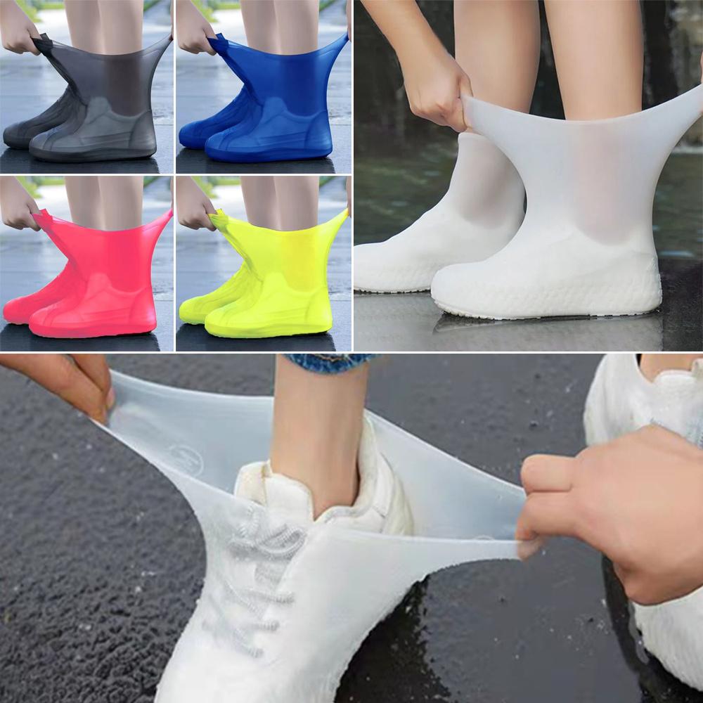 

Waterproof Shoe Covers Latex Overshoes Non-Slip Rain Shoe Cover Unisex M білий