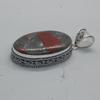 Huge Oval Cab Red Bloodstone 925 Sterling Silver Pendant Jewelry, Handmade Boho Style Pendant