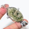 Natural Prehnite Gemstone Handmade 925 Sterling Silver Pendant 3.19" d7E96