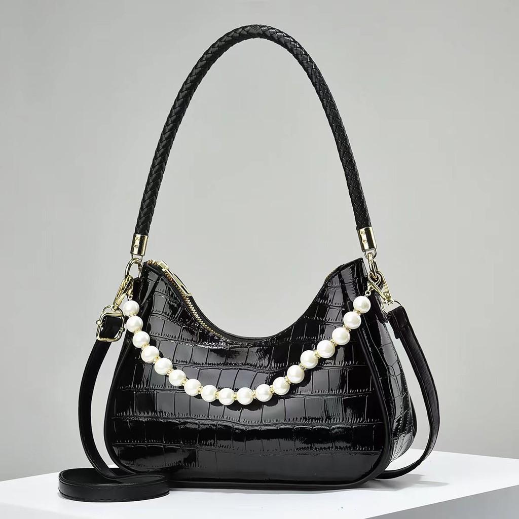 High-end Design Crescent Bag For Women Autumn Winter Fashion With Pearl Pendant