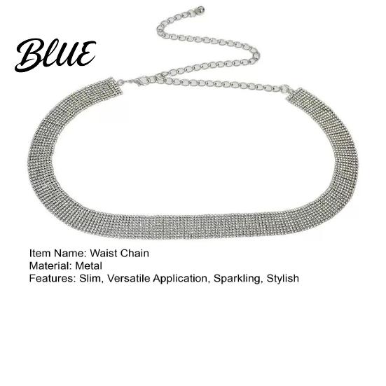 Waist Cincher Accessory Slim Sparkling Belt 9 Rhinestone Rows Chain