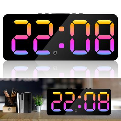 Digital Alarm Clock Large LED Display Brightness Dimmable Digital Clock with USB Charging Ports Snooze Bedside Alarm Clock
