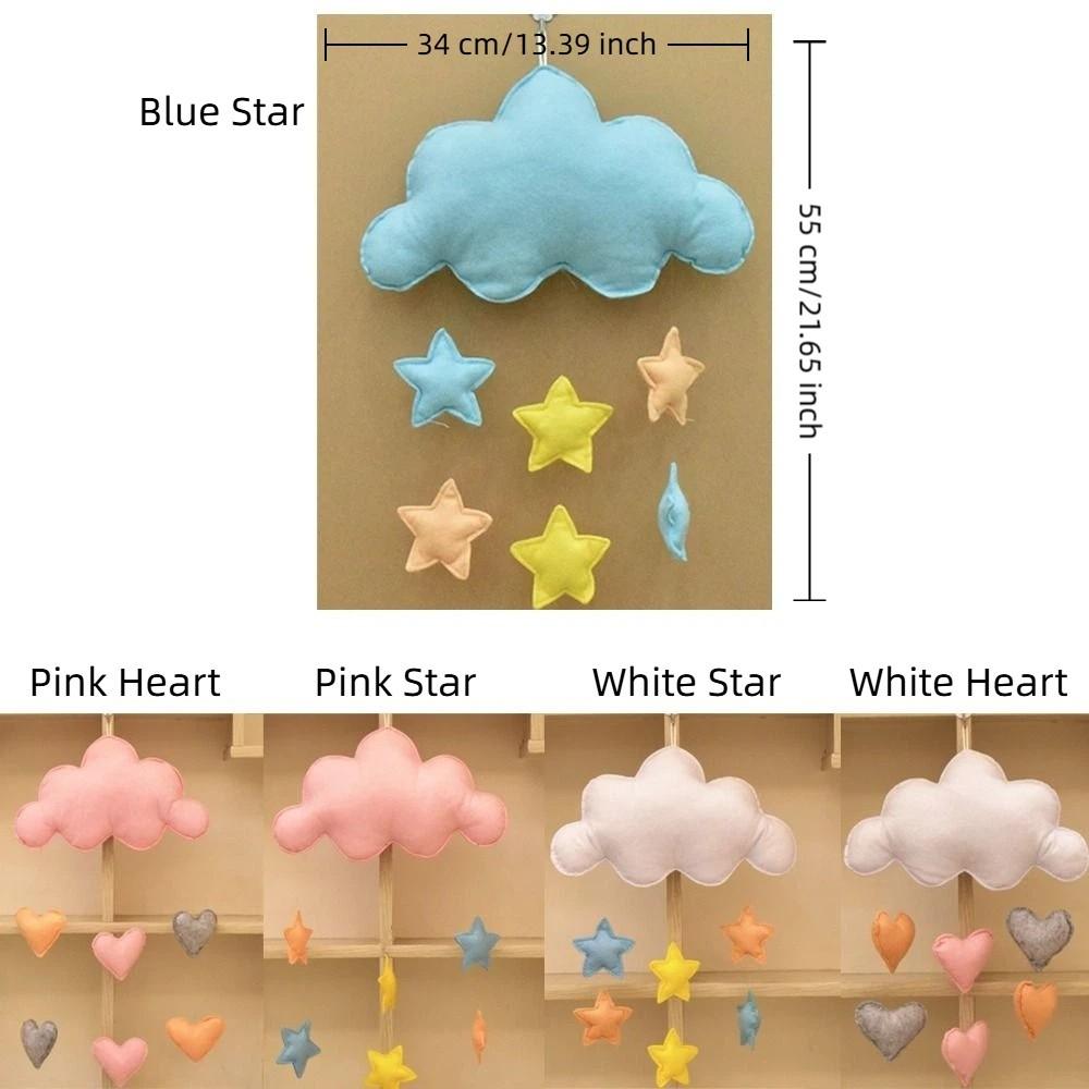 3D Nursery Room Pendant Heart/Star Design Rainbow Cloud Garland Cloud Pendant Photo Props