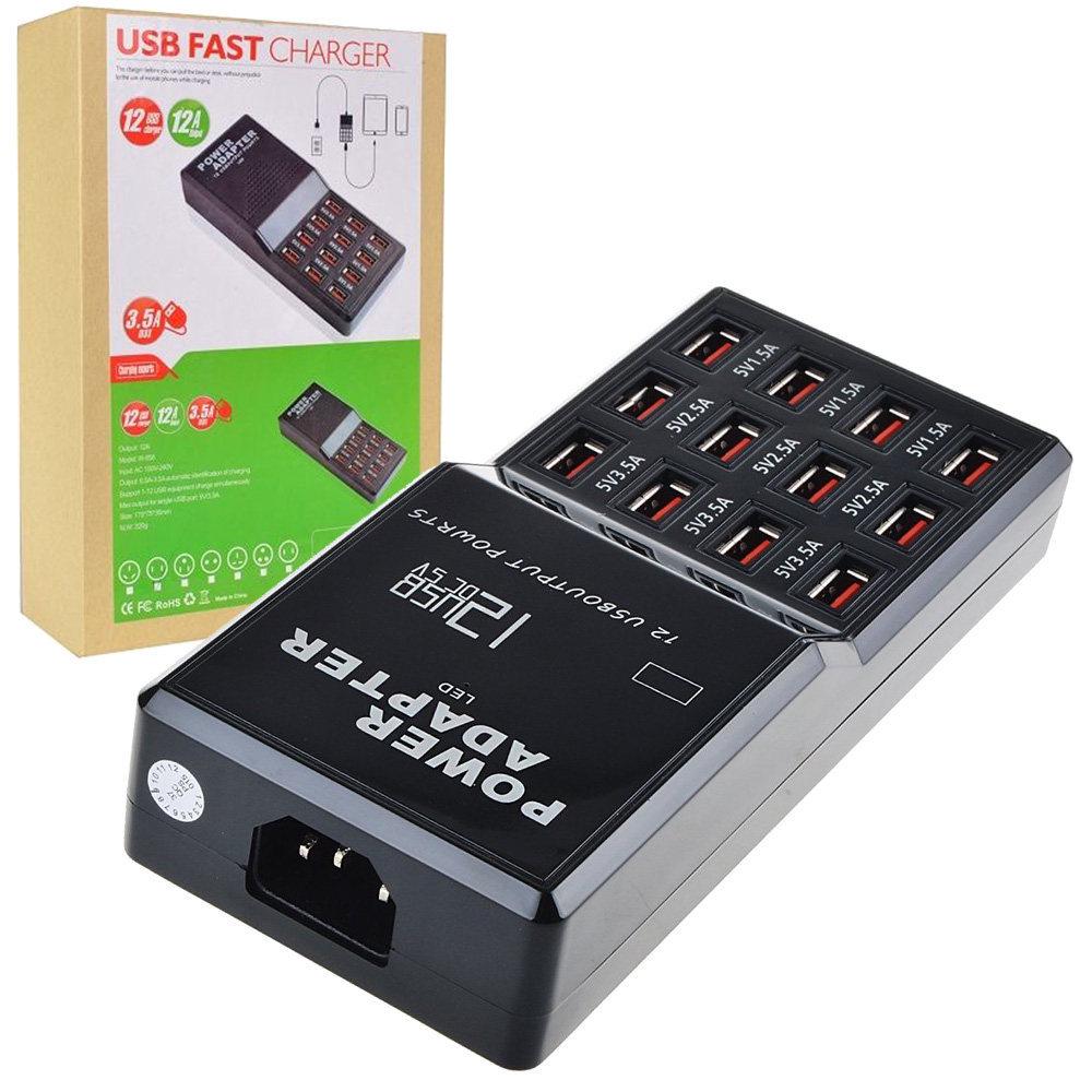 100W 20-Port Multi-Device USB Charger for Phones