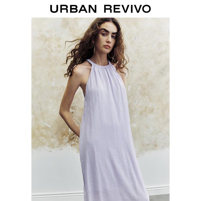 

UR 2025 Летнее плиссированное платье макси без рукавов с вырезами L