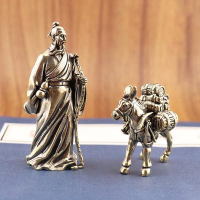 Pevná mosaz Oslík Malá ozdoba Antická měď Zvíře Equus Asinus Miniaturní figurky Domácí stolní dekorace Doplňky