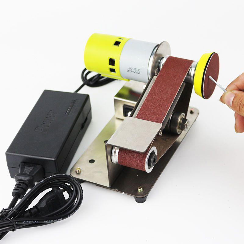 Compact Belt Sander & Knife Sharpener: 15° Angle DIY Polisher for Woodworking and Household Use