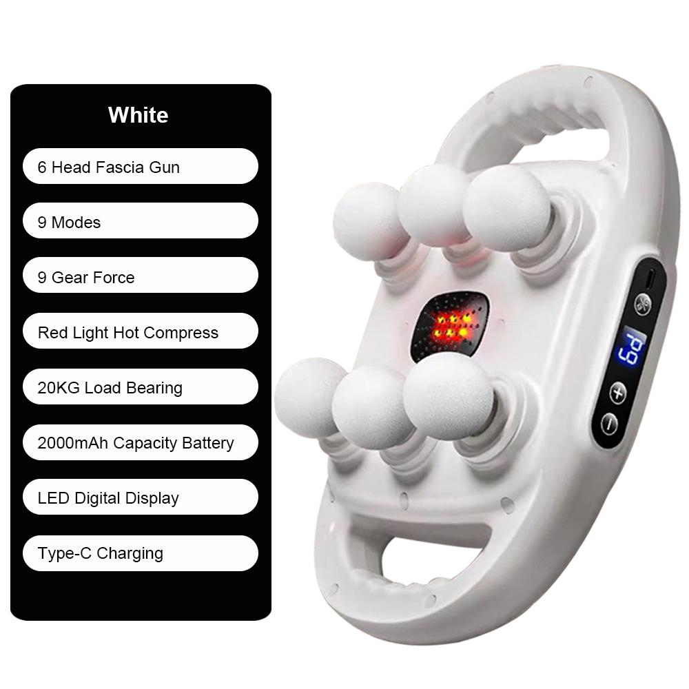 Fascia Gun 6 Heads Massage Gun Muscle Relaxation Electric Massager Body Massage Deep Tissue Muscle For Pain Relief Back Leg Neck