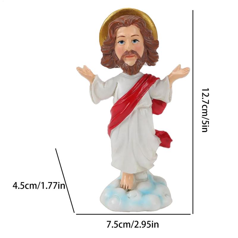Solcelledrevet Bilpynt Automatisk Svingende Jesus Bobblehead Dukke Leke Religiøs Statue Biltilbehør Dansende Ristende Hjemmedekor