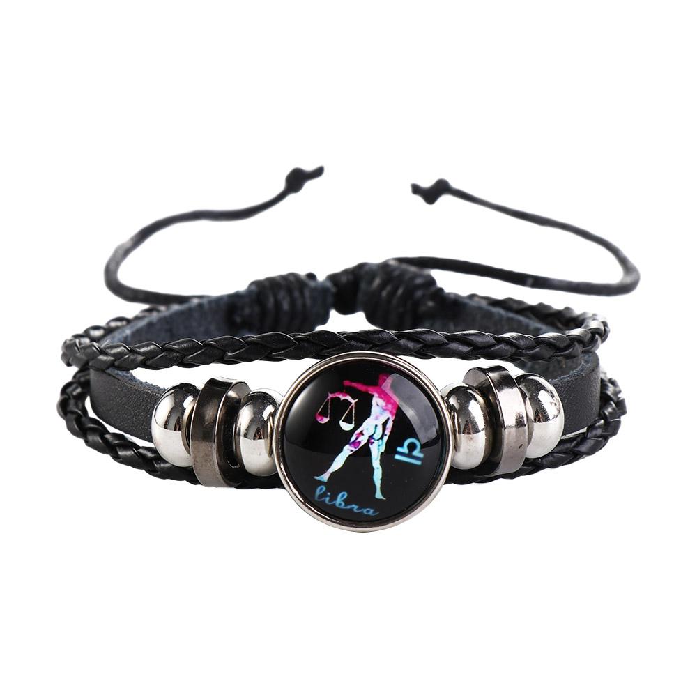 Trendy Retro Sign Multilayer Bead 12 Zodiac Twelve Constellation Horoscope Jewelry Bracelet Couple Bracelet Fashion Accessories