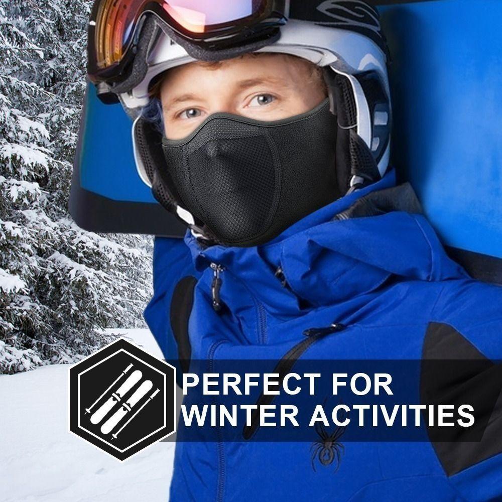 Fluffy Fleece Ear Cover Windproof Face Bandana Motorcycle Face Mask  Winter Hiking