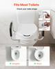 Raised Toilet Seat with Arms, 136.1 kg Load Capacity, 101.6 mm Lift Height, Widened Commode Elevated Toilet Seat Riser with Padded Handles for