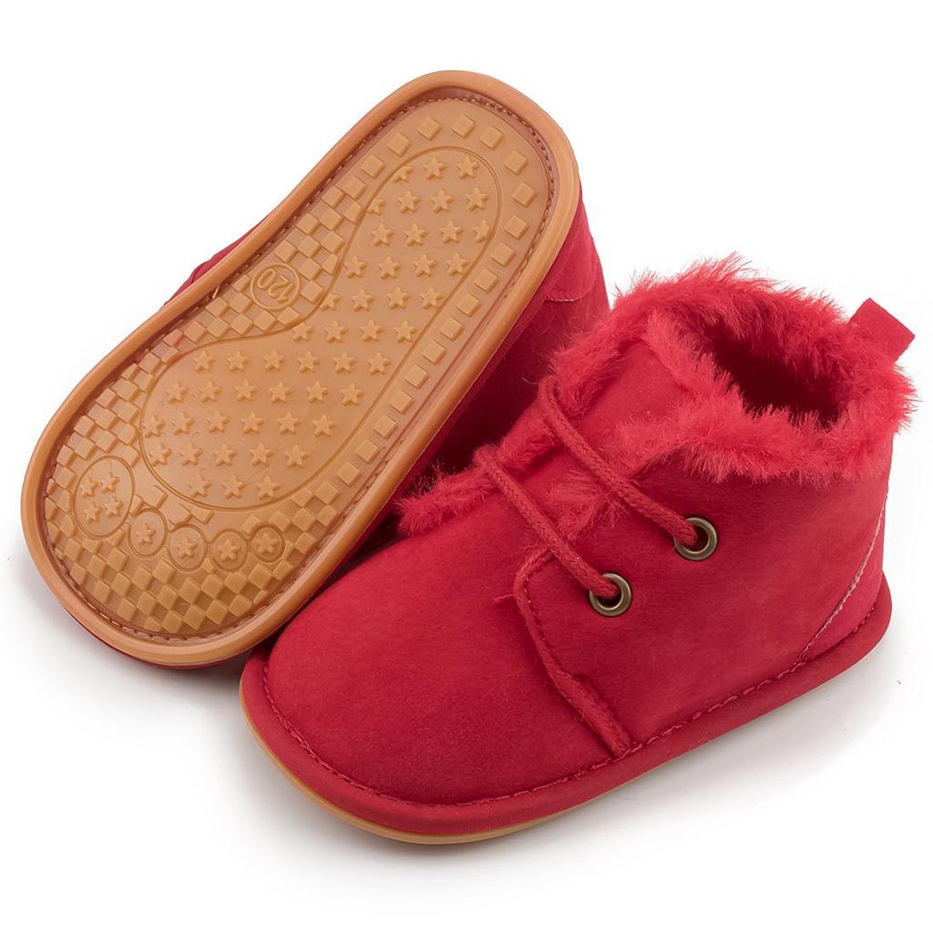 Autumn/Winter Baby Walker Shoes - Warm Velvet, Non-slip Rubber Sole, Cozy Cotton
