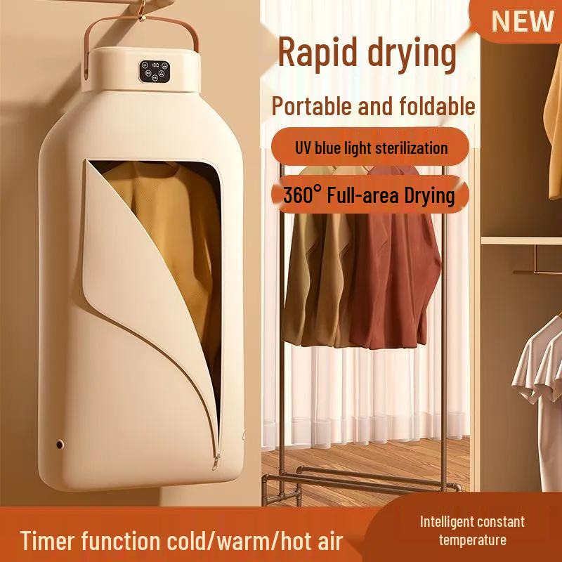 Compact Foldable Automatic Clothes Dryer - Fast Drying & Sterilization for Home & Dorms