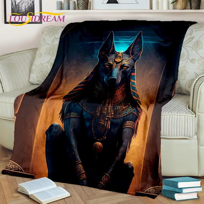 Anubis faraon Horus mumia mitologia egipska bogowie koc, miękki koc do rzucania dla domu sypialnia kanapa z funkcją spania narzuta na piknik koc dziecięcy