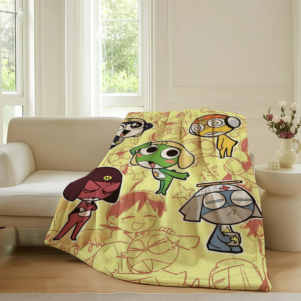 Cartoon cute KeroroS Blanket For Sofa Office Bed Plane Travel Sleep Read Relax Camping Soft And Warm