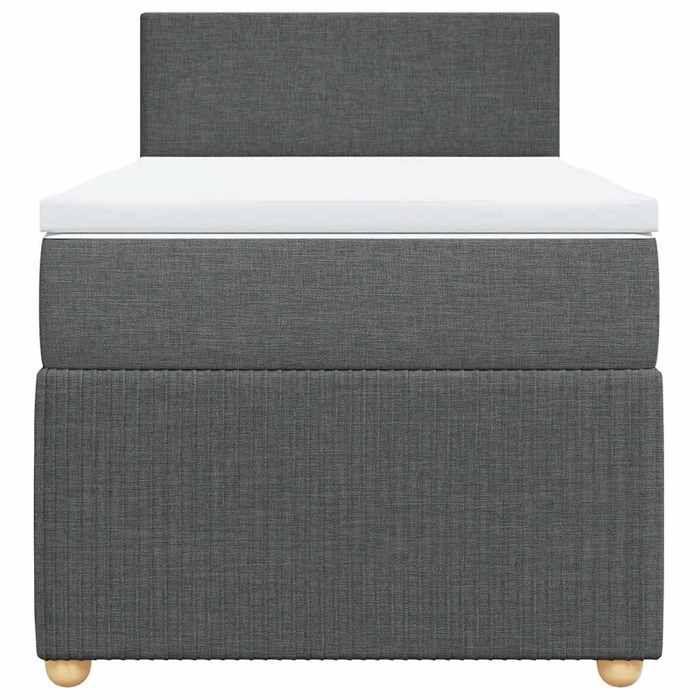 Maison Exclusive - Sommier à lattes de lit avec matelas Gris foncé 80x200 cm Tissu