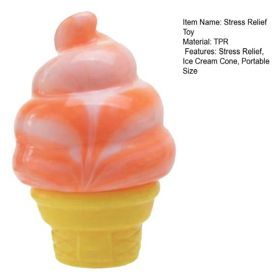 Eistüten-Quetschspielzeug Simuliertes Eis-Fidget-Spielzeug Tragbar Reise Stressabbau Weicher Dehnbarer Sensorischer Stressball
