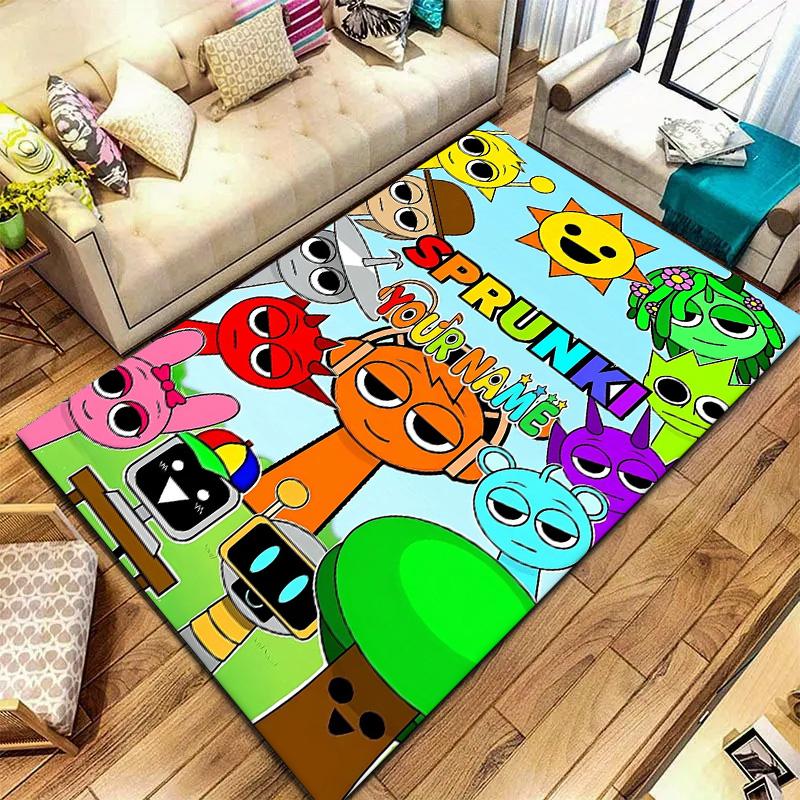 Colorful Creatures Custom Name Carpet Rug For Living Room Bedroom Home Sofa Decoration Kids Play Nonslip Floor Mat