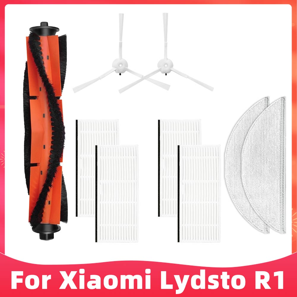 Fit For Xiaomi Lydsto R1 Robot Vacuum Cleaner Spare Parts Main Brush Side Brush Hepa Filter Mop Dust Bag Replacement Accessories