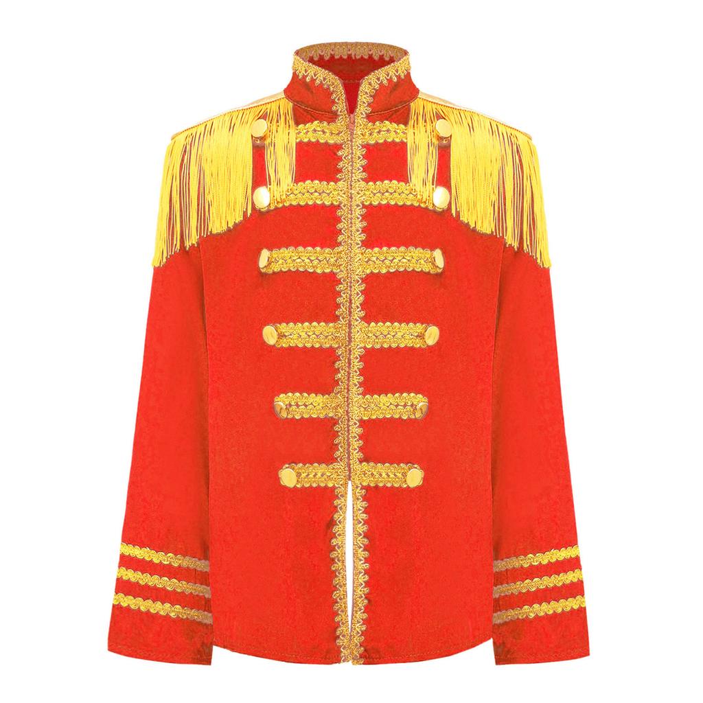 Kids Rock Band Cosplay Outfit - 1960s British Star Gold Lace Long Sleeve Shirt for Music Theme Party