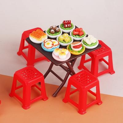 Nostalgic Mini Folding Table Ornament Bo11 Doll House Miniature Simulation Food Play Model Accessories Play House Toy