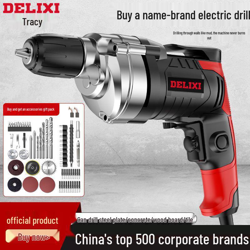 Delixi Handheld 220V Multi-Function Electric Drill and Screwdriver