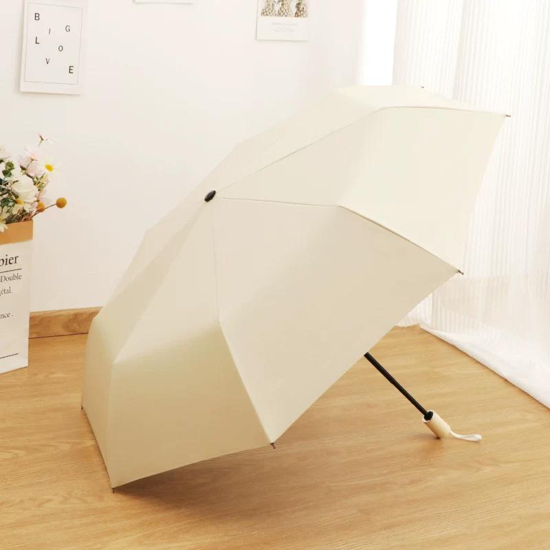 Vinyl Boys and Girls Folding Thickening Solid Dual-Use Umbrella