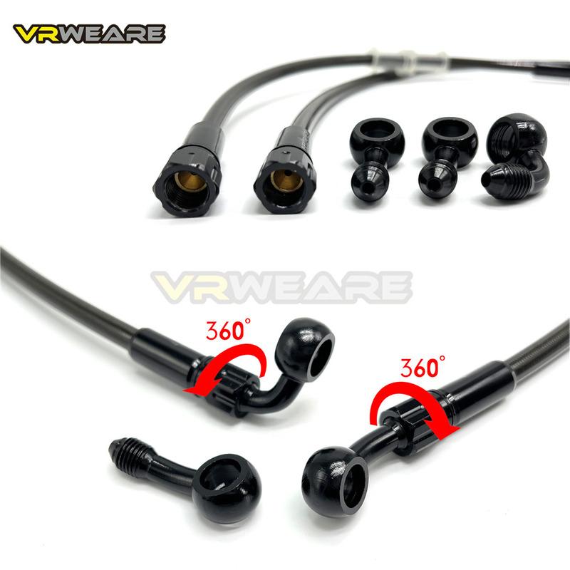 Motorrad Bremsleitung Edelstahl Geflochtene Bremsleitung mit 360 Grad drehbarem Banjo Passend für ATV Pit Dirt Street Racing Bike