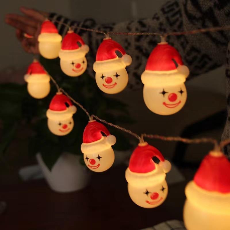 LED Christmas Decorative Light String With Santa Claus Snowman Figures USB Powered Tree Home Party Holiday Decoration