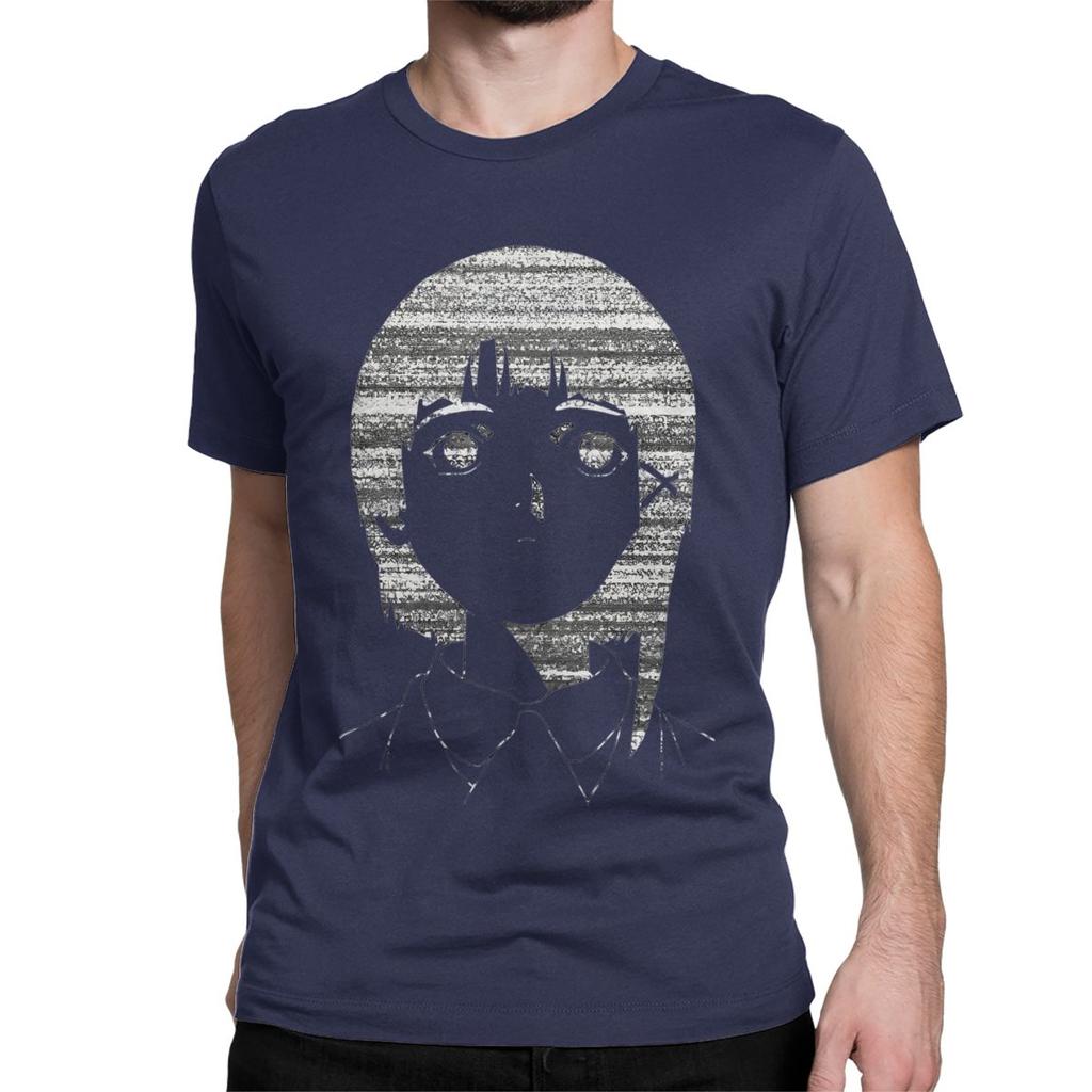 Serial Experiments Lain White Noise T Shirts Men Women Pure Cotton Awesome T-Shirts Anime Lwakura Sci Fi Manga Plus Size