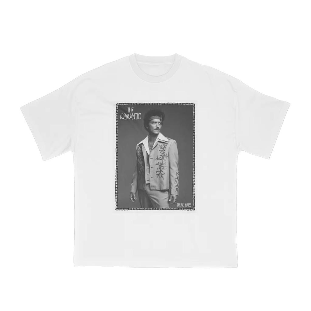 2026 Bruno Mars The Romantic Tour T-shirt Men and Women Summer Cotton Clothing Oversize Fashion Trendy Tee Hip Hop Streetwear Top