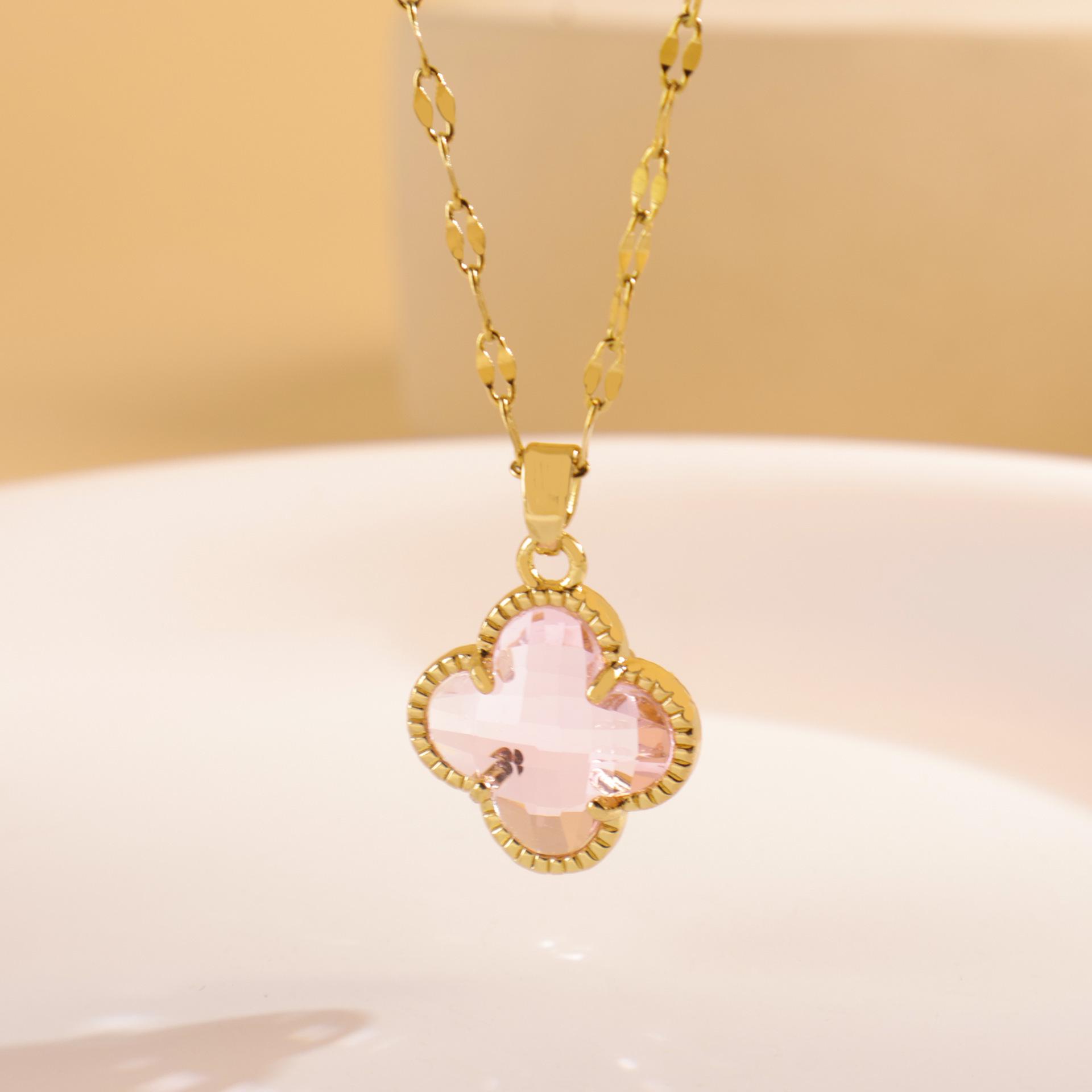 Four-Leaf Clover Necklace & Earrings Set - European & American Fashion Jewelry