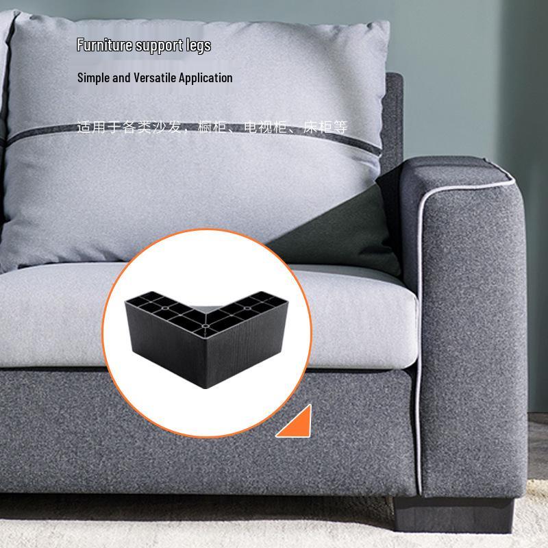 Hochwertiges schwarzes L-förmiges Sofa & Tisch Kunststofffüße